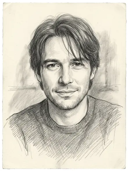 A pencil soulmate sketch drawn from a birth chart in MoonQ